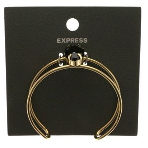 Express Cuff-Bracelet Gold-Tone/Black NWT